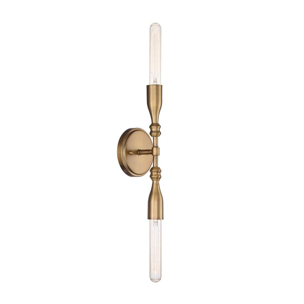 5 in. Louise 2-Light Old Satin Brass Glam Wall Mount Sconce Light by Designers Fountain 3 5 in. Louise 2-Light Old Satin Brass Glam Wall Mount Sconce Light by Designers Fountain