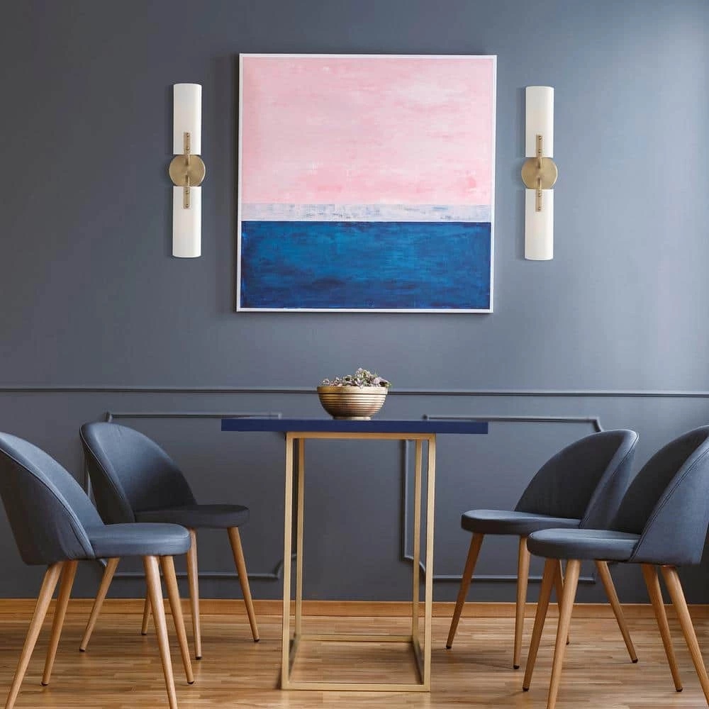 Manhasset 23.5 in. 2-Light Old Satin Brass Wall Sconce with Etched White Glass Shade by Designers Fountain 5 Manhasset 23.5 in. 2-Light Old Satin Brass Wall Sconce with Etched White Glass Shade by Designers Fountain - Image 3