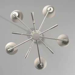 Abree 5-Light Polished Nickel Chandelier with Etched Opal Glass Shade by Designers Fountain -Designers Fountain Shop polished nickel designers fountain chandeliers 92285 pn 1f 1000