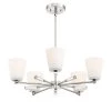 Abree 5-Light Polished Nickel Chandelier with Etched Opal Glass Shade by Designers Fountain