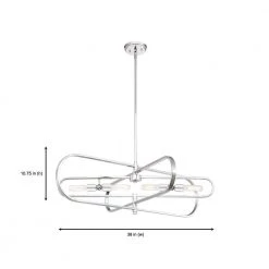 Kenzo 4-Light Polished Nickel Island Pendant by Designers Fountain -Designers Fountain Shop polished nickel designers fountain chandeliers 93138 pn 1d 1000