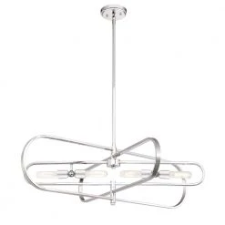 Kenzo 4-Light Polished Nickel Island Pendant by Designers Fountain
