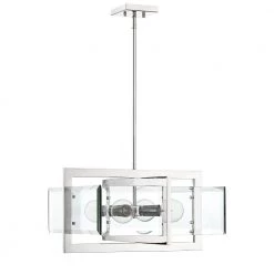 Ethan 4-Light Polished Nickel Interior Pendant with Clear Beveled Glass Shade by Designers Fountain -Designers Fountain Shop polished nickel designers fountain chandeliers 93631 pn 31 1000
