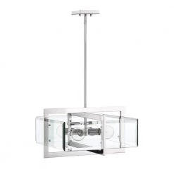 Ethan 4-Light Polished Nickel Interior Pendant with Clear Beveled Glass Shade by Designers Fountain -Designers Fountain Shop polished nickel designers fountain chandeliers 93631 pn 40 1000