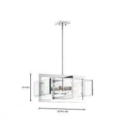 Ethan 4-Light Polished Nickel Interior Pendant with Clear Beveled Glass Shade by Designers Fountain -Designers Fountain Shop polished nickel designers fountain chandeliers 93631 pn 66 1000