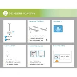 Ethan 4-Light Polished Nickel Interior Pendant with Clear Beveled Glass Shade by Designers Fountain -Designers Fountain Shop polished nickel designers fountain chandeliers 93631 pn 76 1000