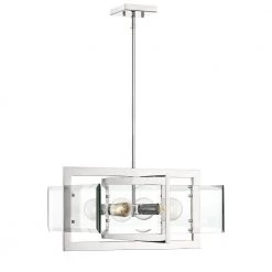 Ethan 4-Light Polished Nickel Interior Pendant with Clear Beveled Glass Shade by Designers Fountain -Designers Fountain Shop polished nickel designers fountain chandeliers 93631 pn 77 1000