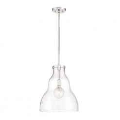 Lakeview 1-Light Polished Nickel Pendant by Designers Fountain
