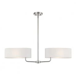 Midtown 2-Lights Polished Nickel Island Pendant by Designers Fountain