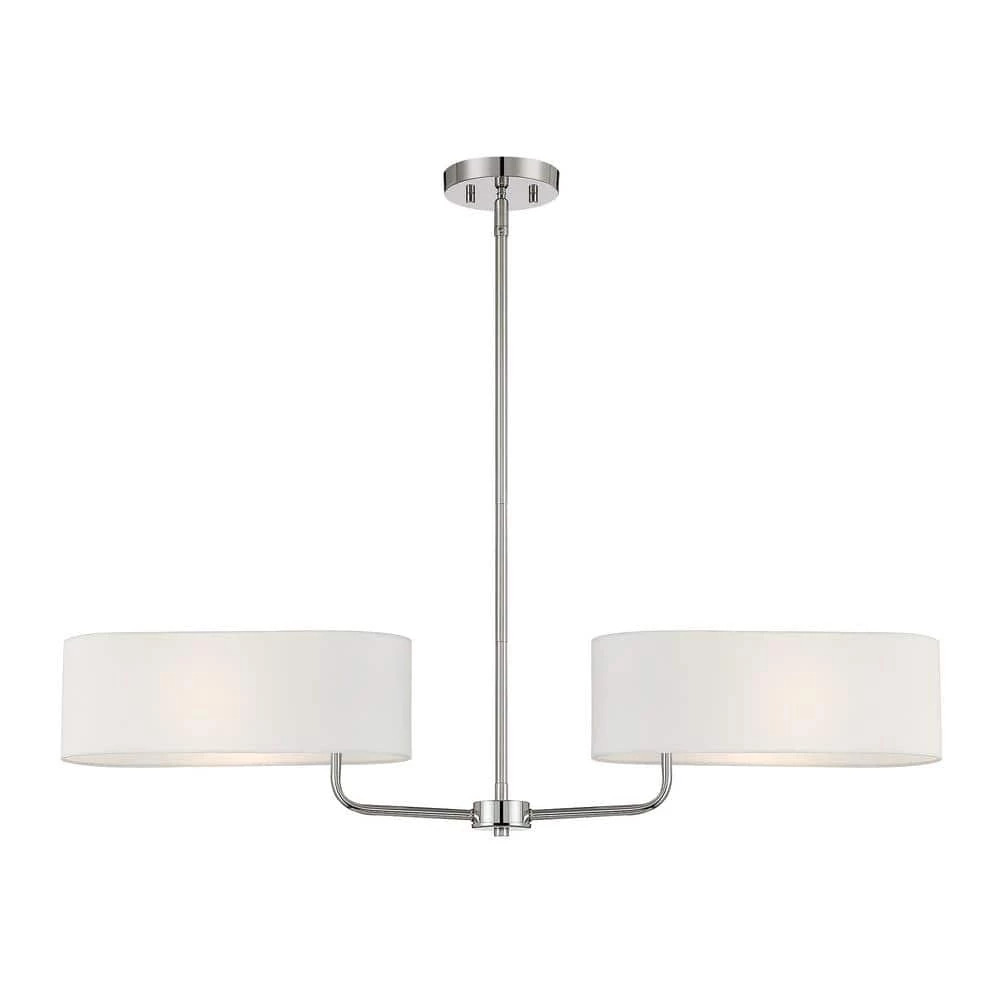 Midtown 2-Lights Polished Nickel Island Pendant by Designers Fountain 3 Midtown 2-Lights Polished Nickel Island Pendant by Designers Fountain