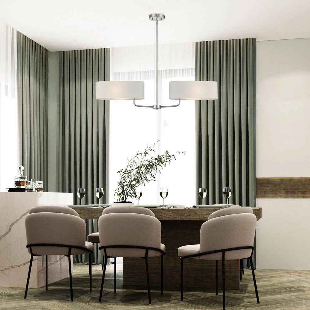 Midtown 2-Lights Polished Nickel Island Pendant by Designers Fountain 5 Midtown 2-Lights Polished Nickel Island Pendant by Designers Fountain - Image 3