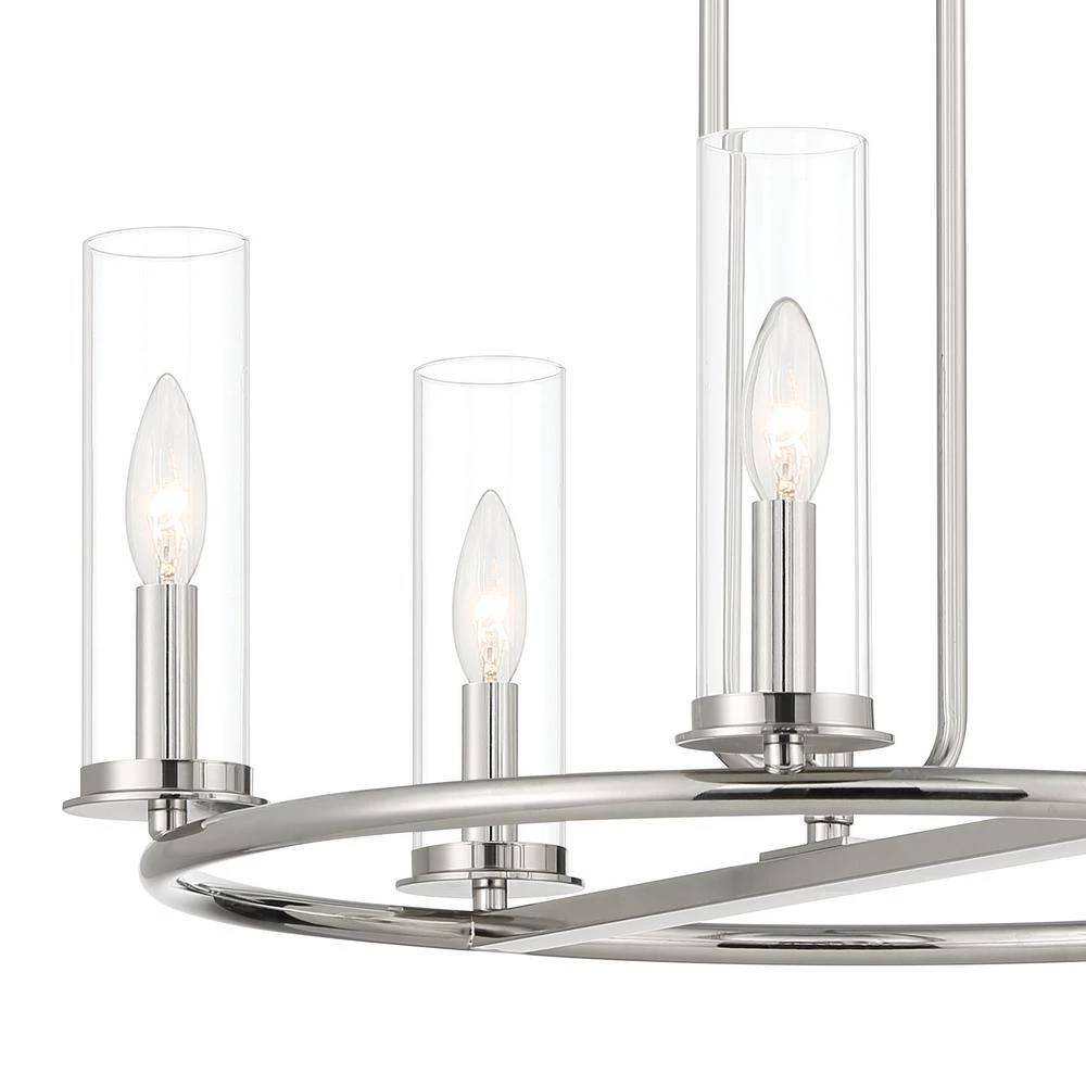 Hudson Heights 5-Light Polished Nickel Chandelier with Clear Glass Shade by Designers Fountain 5 Hudson Heights 5-Light Polished Nickel Chandelier with Clear Glass Shade by Designers Fountain - Image 3