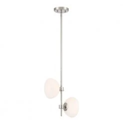Zio 2-Light Polished Nickel Shaded Pendant by Designers Fountain