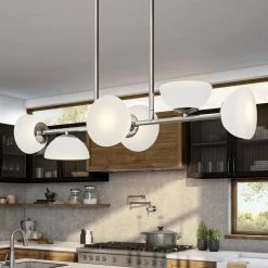 Zio 6-Lights Polished Nickel Island Pendant by Designers Fountain -Designers Fountain Shop polished nickel designers fountain chandeliers d270h is pn 40 1000