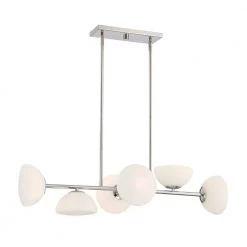 Zio 6-Lights Polished Nickel Island Pendant by Designers Fountain