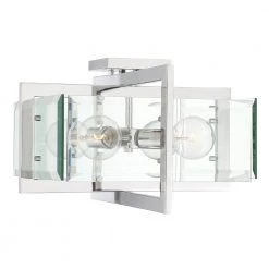 16.5 in. Ethan 4-Light Polished Nickel Interior Ceiling Light Semi Flush Mount with Clear Beveled Glass Shade by Designers Fountain -Designers Fountain Shop polished nickel designers fountain flush mount lights 93611 pn 1d 1000