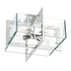 16.5 in. Ethan 4-Light Polished Nickel Interior Ceiling Light Semi Flush Mount with Clear Beveled Glass Shade by Designers Fountain -Designers Fountain Shop polished nickel designers fountain flush mount lights 93611 pn 40 1000