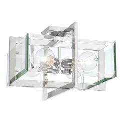 16.5 in. Ethan 4-Light Polished Nickel Interior Ceiling Light Semi Flush Mount with Clear Beveled Glass Shade by Designers Fountain