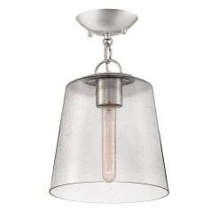 9.75 in. Windrush 1-Light Polished Nickel Semi Flush Mount by Designers Fountain