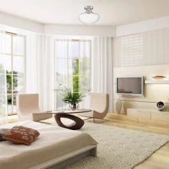 Emma 12 in. 1-Light Polished Nickel Semi Flush Mount by Designers Fountain -Designers Fountain Shop polished nickel designers fountain flush mount lights d249m sf pn 4f 1000