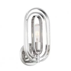 6.25 in. Kenzo 1-Light Polished Nickel Modern Wall Mount Sconce Light by Designers Fountain