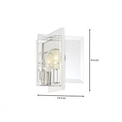 6.5 in. Ethan 1-Light Polished Nickel Retro Modern Wall Mount Sconce Light with Beveled Clear Glass Shade by Designers Fountain -Designers Fountain Shop polished nickel designers fountain vanity lighting 93601 pn 1d 1000