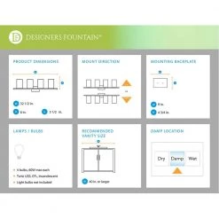 32.25 in. Ethan 4-Light Polished Nickel Retro Modern Bathroom Vanity Light with Clear Beveled Glass Shade by Designers Fountain -Designers Fountain Shop polished nickel designers fountain vanity lighting 93604 pn 77 1000