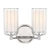 15 in. Avery 2-Light Polished Nickel Industrial Bathroom Vanity Light with Etched Opal Glass Shades by Designers Fountain -Designers Fountain Shop polished nickel designers fountain vanity lighting d217m 2b pn 64 1000
