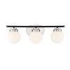 24 in. Elle 3-Light Polished Nickel Retro Modern Bathroom Vanity Light with Frosted Glass Shades by Designers Fountain -Designers Fountain Shop polished nickel designers fountain vanity lighting d232m 3b pn 64 1000
