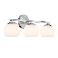 24.75 in. Moon Breeze 3-Light Polished Nickel Retro Modern Bathroom Vanity Light with Etched Opal Glass Shades by Designers Fountain 18 24.75 in. Moon Breeze 3-Light Polished Nickel Retro Modern Bathroom Vanity Light with Etched Opal Glass Shades by Designers Fountain -Designers Fountain Shop polished nickel designers fountain vanity lighting d251h 3b pn 44 1000