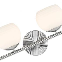 32.5 in. Moon Breeze 4-Light Polished Nickel Retro Modern Bathroom Vanity Light with Etched Opal Glass Shades by Designers Fountain -Designers Fountain Shop polished nickel designers fountain vanity lighting d251h 4b pn 1f 1000