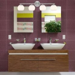 32.5 in. Moon Breeze 4-Light Polished Nickel Retro Modern Bathroom Vanity Light with Etched Opal Glass Shades by Designers Fountain -Designers Fountain Shop polished nickel designers fountain vanity lighting d251h 4b pn 4f 1000