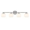 32.5 in. Moon Breeze 4-Light Polished Nickel Retro Modern Bathroom Vanity Light with Etched Opal Glass Shades by Designers Fountain