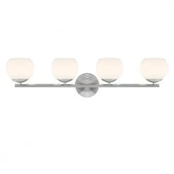 32.5 in. Moon Breeze 4-Light Polished Nickel Retro Modern Bathroom Vanity Light with Etched Opal Glass Shades by Designers Fountain -Designers Fountain Shop polished nickel designers fountain vanity lighting d251h 4b pn c3 1000