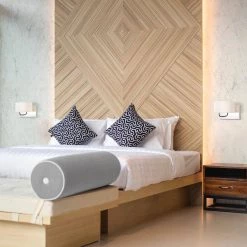 10.75 in. Midtown 1-Light Polished Nickel Modern Wall Mount Sconce Light with White Fabric Shade by Designers Fountain -Designers Fountain Shop polished nickel designers fountain vanity lighting d253m ws pn 1f 1000