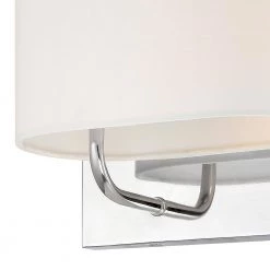 10.75 in. Midtown 1-Light Polished Nickel Modern Wall Mount Sconce Light with White Fabric Shade by Designers Fountain -Designers Fountain Shop polished nickel designers fountain vanity lighting d253m ws pn 44 1000