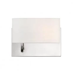 10.75 in. Midtown 1-Light Polished Nickel Modern Wall Mount Sconce Light with White Fabric Shade by Designers Fountain -Designers Fountain Shop polished nickel designers fountain vanity lighting d253m ws pn 4f 1000