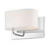 10.75 in. Midtown 1-Light Polished Nickel Modern Wall Mount Sconce Light with White Fabric Shade by Designers Fountain -Designers Fountain Shop polished nickel designers fountain vanity lighting d253m ws pn 64 1000