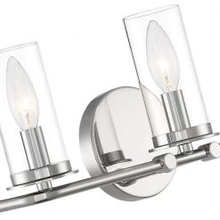18 in. Hudson Heights 3-Light Polished Nickel Coastal Bathroom Vanity Light with Clear Glass Shades by Designers Fountain -Designers Fountain Shop polished nickel designers fountain vanity lighting d268c 3b pn 44 1000