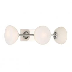24 in. Zio 3-Light Polished Nickel Retro Modern Bathroom Vanity Light with Etched Opal Glass Shades by Designers Fountain