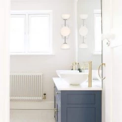 24 in. Zio 3-Light Polished Nickel Retro Modern Bathroom Vanity Light with Etched Opal Glass Shades by Designers Fountain -Designers Fountain Shop polished nickel designers fountain vanity lighting d270h 3b pn c3 1000