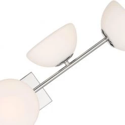 36 in. Zio 5-Light Polished Nickel Retro Modern Bathroom Vanity Light with Etched Opal Glass Shades by Designers Fountain -Designers Fountain Shop polished nickel designers fountain vanity lighting d270h 5b pn 1f 1000