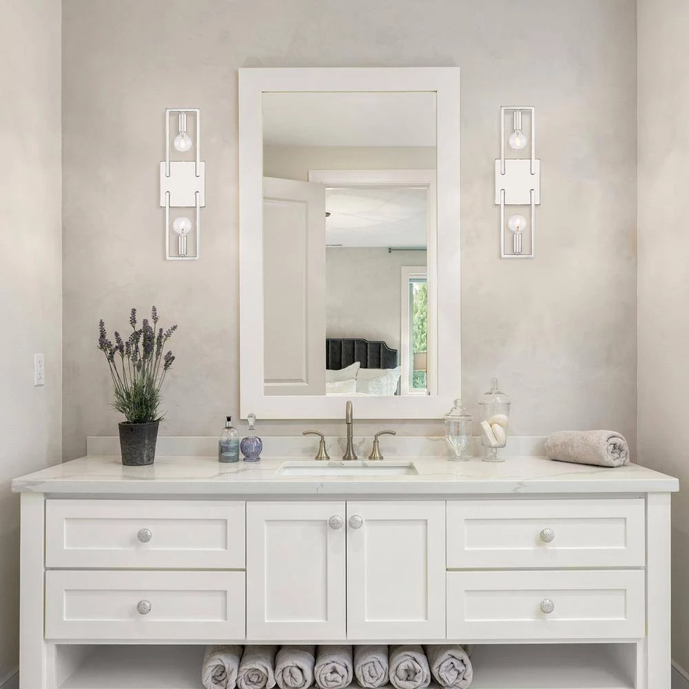 Finni 16 in. 2-Light Polished Nickel Wall Sconce by Designers Fountain 6 Finni 16 in. 2-Light Polished Nickel Wall Sconce by Designers Fountain - Image 4