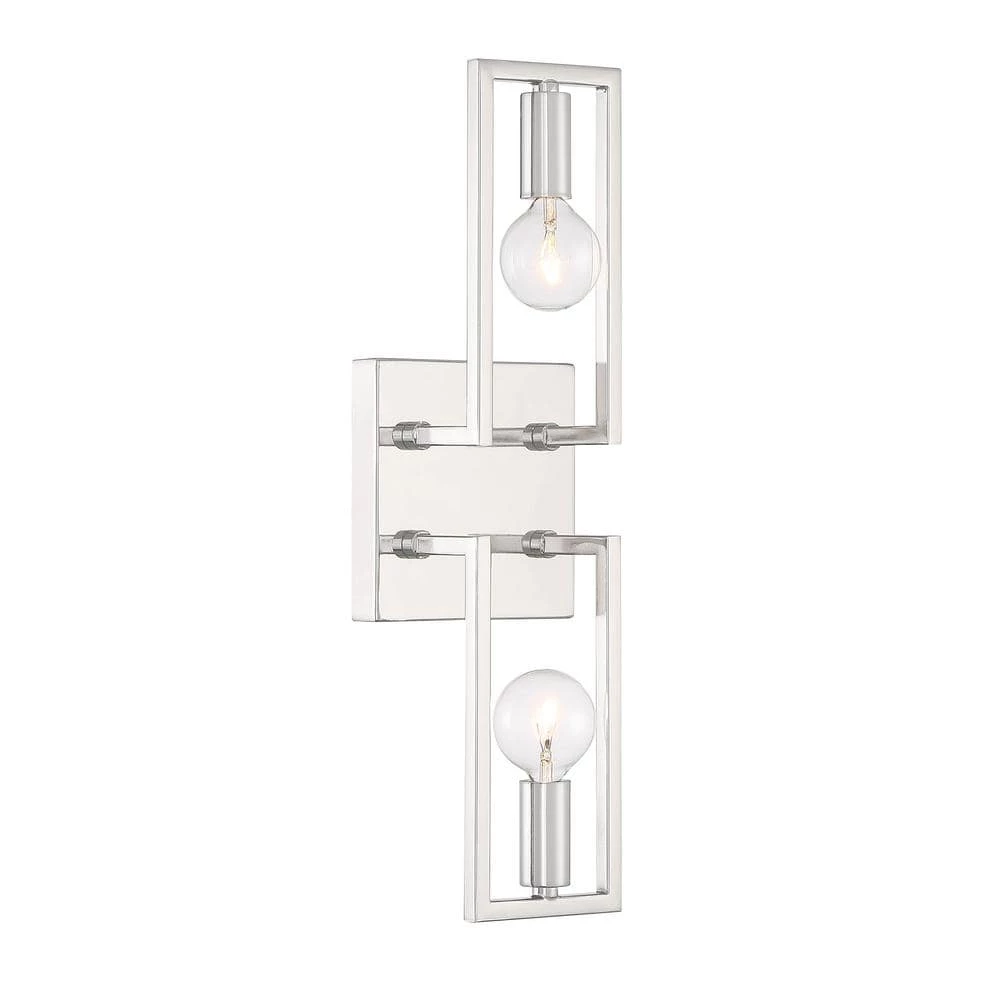 Finni 16 in. 2-Light Polished Nickel Wall Sconce by Designers Fountain 3 Finni 16 in. 2-Light Polished Nickel Wall Sconce by Designers Fountain