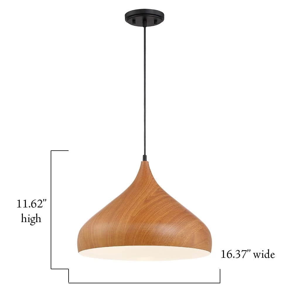 Hana 1-Light Robusta Wood Style Finish Hanging Pendant by Designers Fountain 7 Hana 1-Light Robusta Wood Style Finish Hanging Pendant by Designers Fountain - Image 5