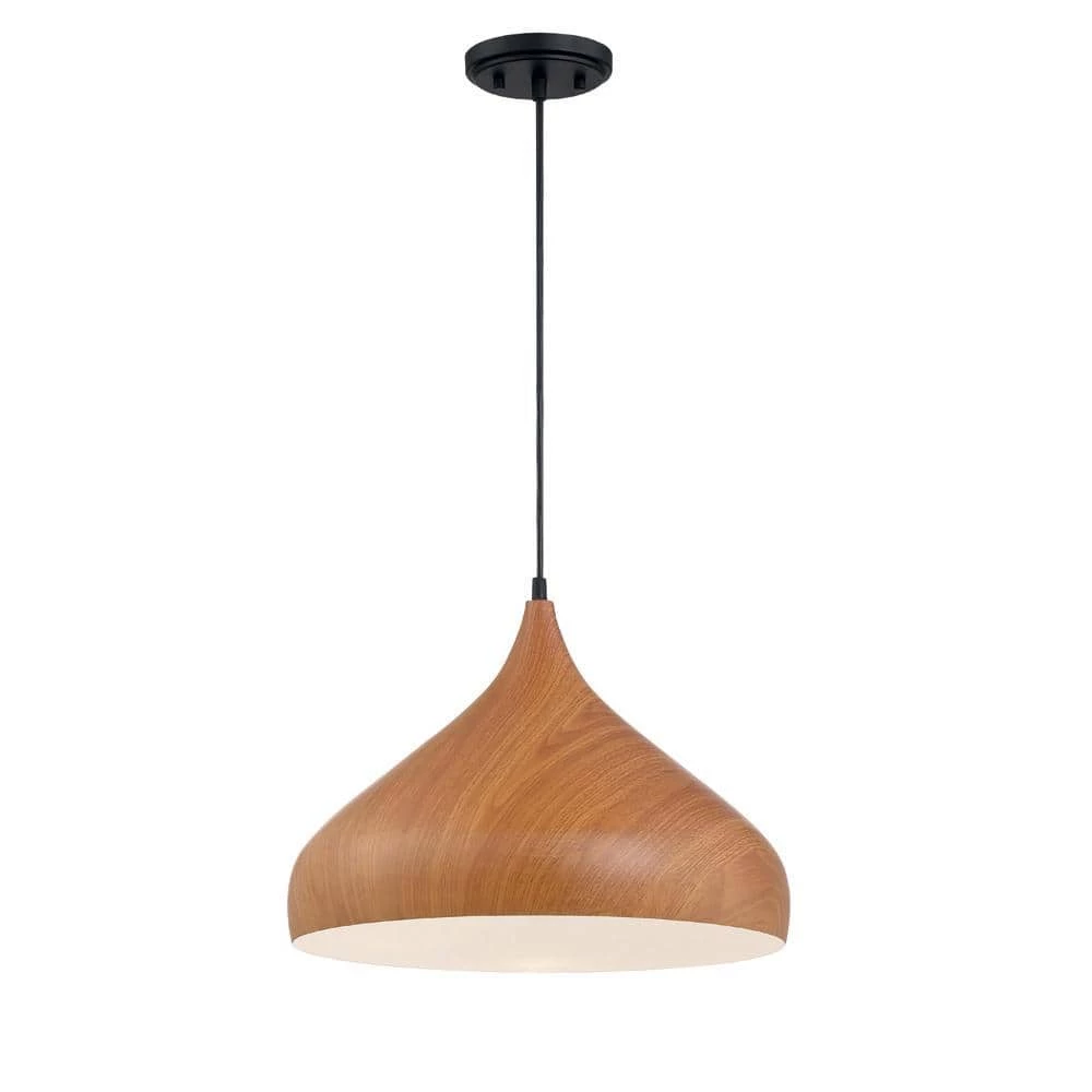 Hana 1-Light Robusta Wood Style Finish Hanging Pendant by Designers Fountain 3 Hana 1-Light Robusta Wood Style Finish Hanging Pendant by Designers Fountain