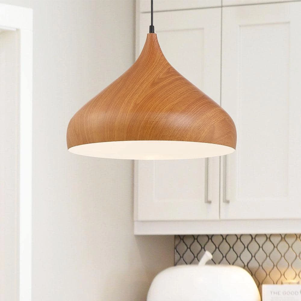 Hana 1-Light Robusta Wood Style Finish Hanging Pendant by Designers Fountain 6 Hana 1-Light Robusta Wood Style Finish Hanging Pendant by Designers Fountain - Image 4