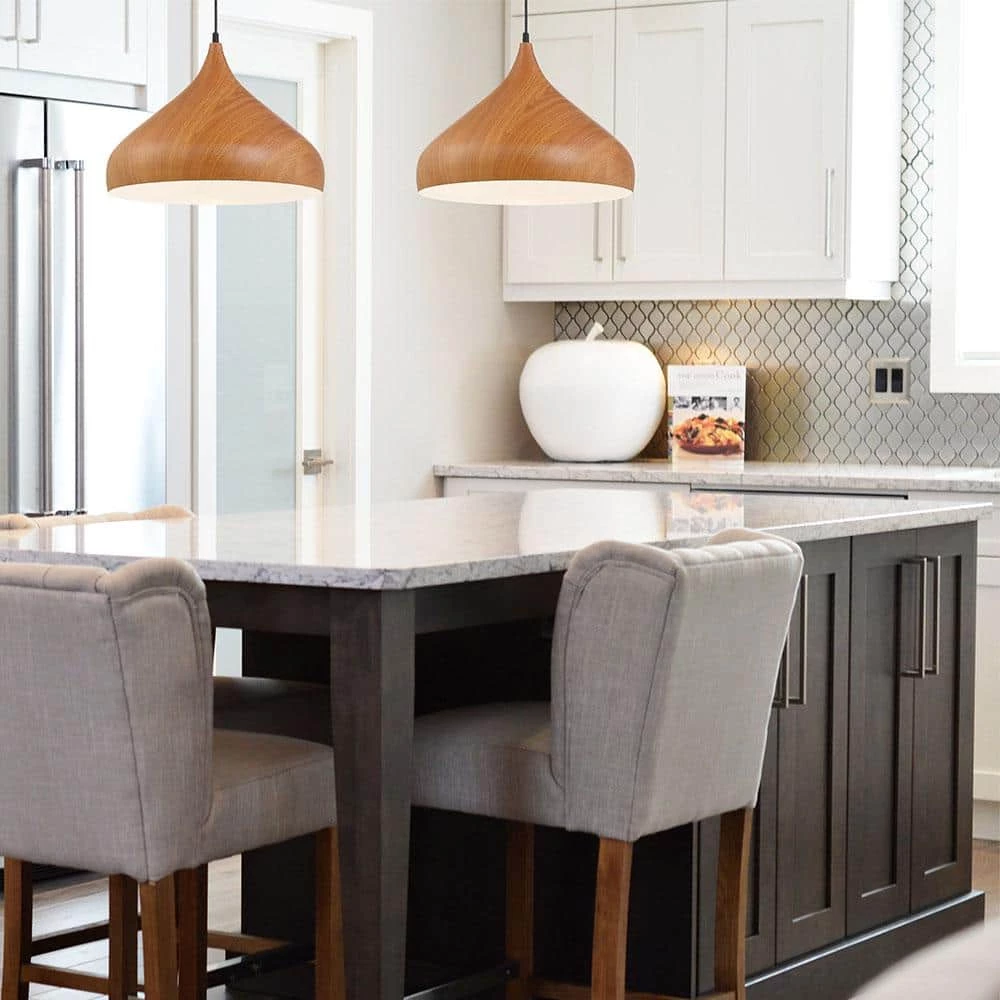 Hana 1-Light Robusta Wood Style Finish Hanging Pendant by Designers Fountain 4 Hana 1-Light Robusta Wood Style Finish Hanging Pendant by Designers Fountain - Image 2