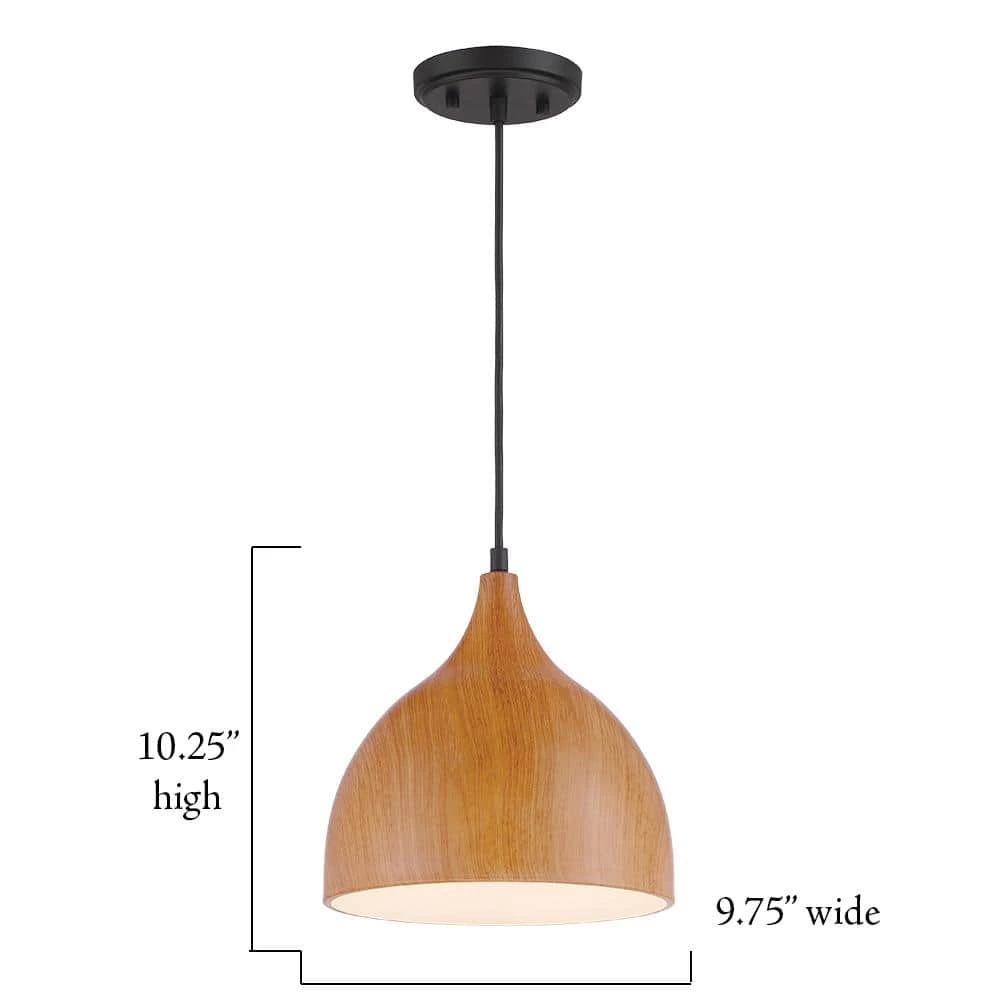Hana 1-Light Robusta Wood Style Finish Hanging Pendant by Designers Fountain 6 Hana 1-Light Robusta Wood Style Finish Hanging Pendant by Designers Fountain - Image 4
