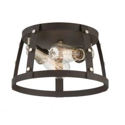 11.5 in. Presidio 2-Light Rustique Interior Ceiling Light Flush Mount by Designers Fountain